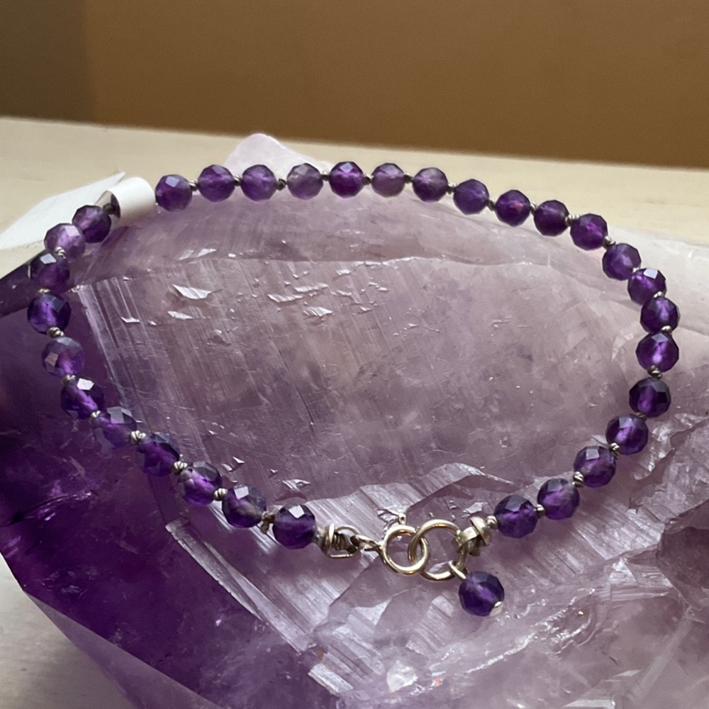 Handmade Petit Papillon Amethyst & Sterling Silver Bracelet